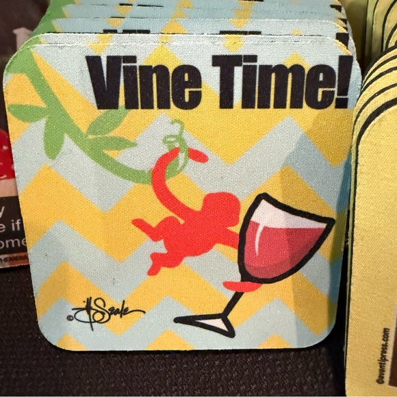 Colorful Coaster Set with Fun Designs, 22 Total - Picture 3 of 6